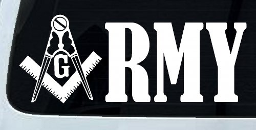 Freemason Masonic Square and Compass Army Military Car or Truck Window Decal Sticker