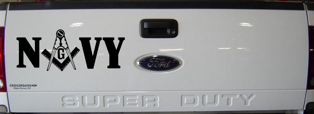 Freemason Masonic Square Compass Navy Military Decal Sticker for Car Truck (Black)