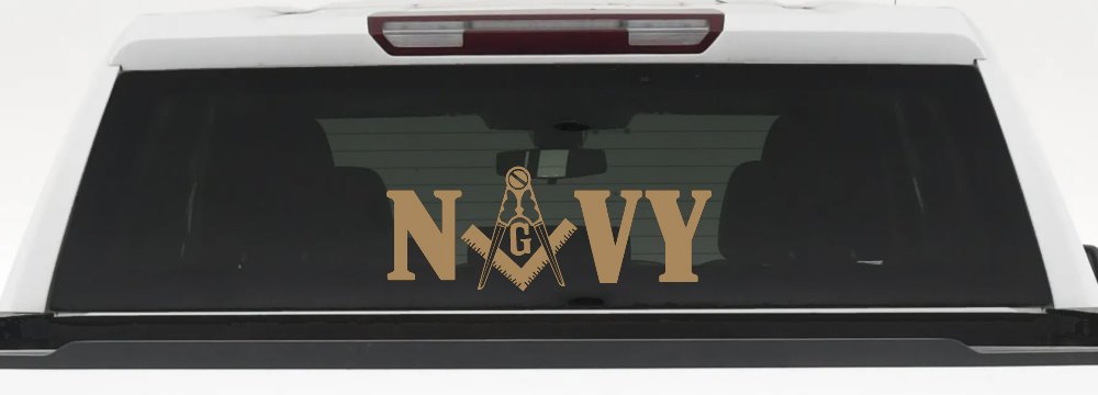 Freemason Masonic Square and Compass Navy Military Car or Truck Window Decal Sticker