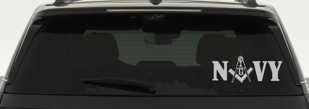 Freemason Masonic Square and Compass Navy Military Car or Truck Window Decal Sticker