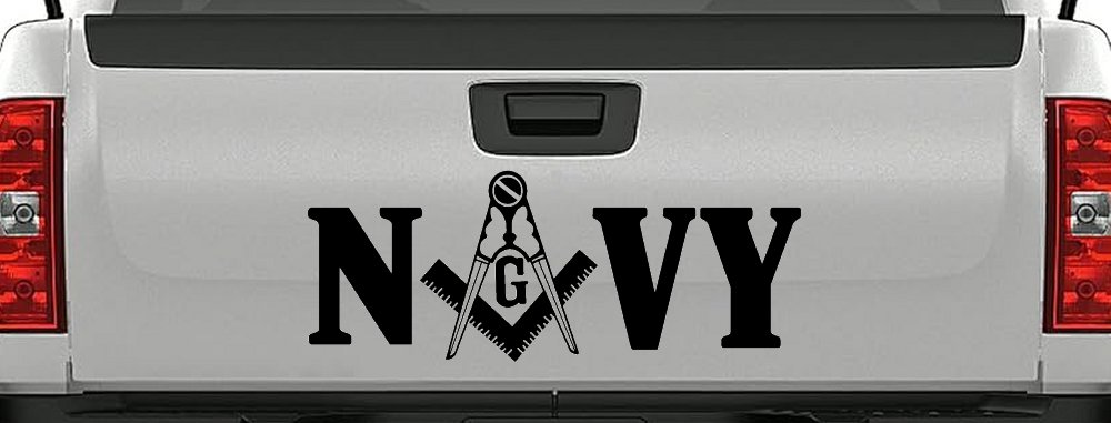 Freemason Masonic Square and Compass Navy Military Car or Truck Window Decal Sticker
