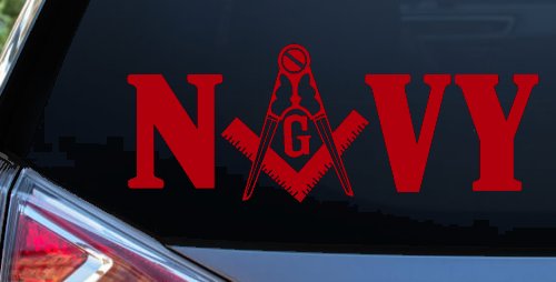 Freemason Masonic Square and Compass Navy Military Car or Truck Window Decal Sticker