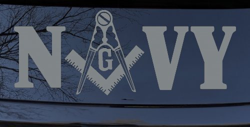 Freemason Masonic Square and Compass Navy Military Car or Truck Window Decal Sticker