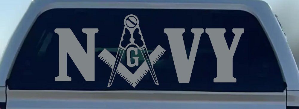 Freemason Masonic Square and Compass Navy Military Car or Truck Window Decal Sticker