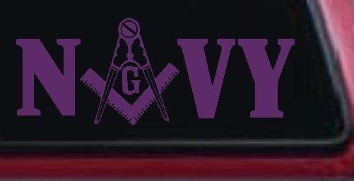 Freemason Masonic Square and Compass Navy Military Car or Truck Window Decal Sticker