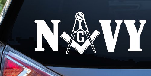 Freemason Masonic Square and Compass Navy Military Car or Truck Window Decal Sticker