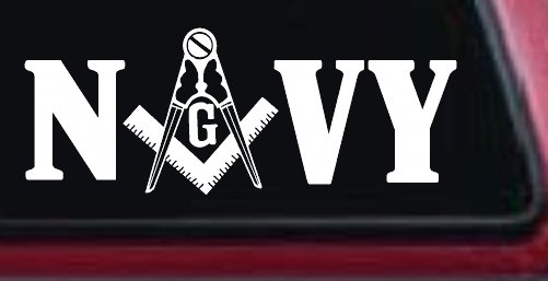 Freemason Masonic Square and Compass Navy Military Car or Truck Window Decal Sticker