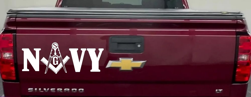 Freemason Masonic Square and Compass Navy Military Car or Truck Window Decal Sticker