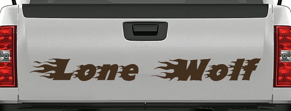 Flaming Lone Wolf Biker Car or Truck Window Decal Sticker