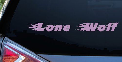 Flaming Lone Wolf Biker Car or Truck Window Decal Sticker (Lilac)