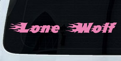 Flaming Lone Wolf Biker Car or Truck Window Decal Sticker