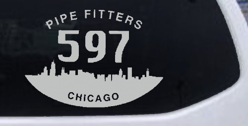 Pipe Fitters Local 597 Car or Truck Window Decal Sticker