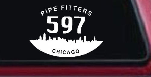 Pipe Fitters Local 597 Car or Truck Window Decal Sticker