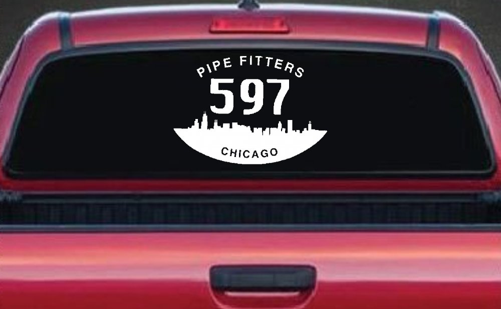 Pipe Fitters Local 597 Car or Truck Window Decal Sticker