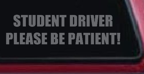 Student Driver Please Be Patient Car or Truck Window Decal Sticker (Silver)