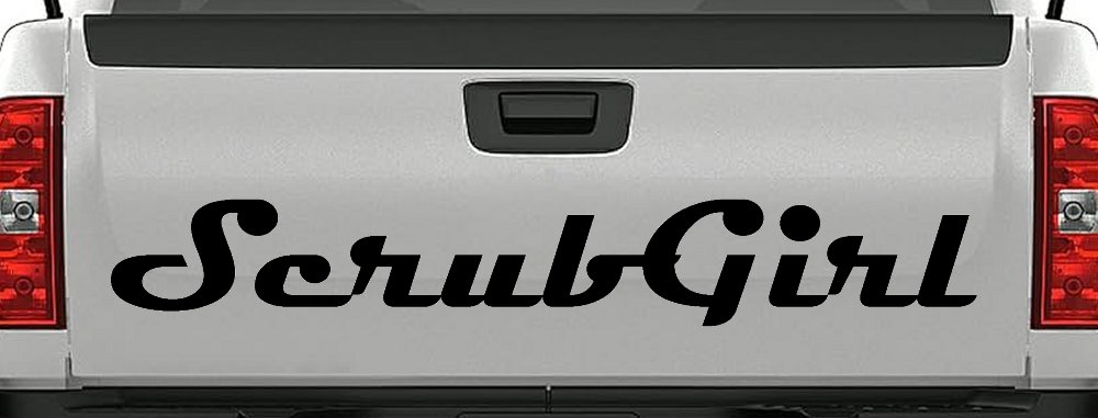 Scrub Girl Car or Truck Window Decal Sticker (Black)