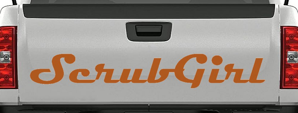 Scrub Girl Car or Truck Window Decal Sticker (Nut Brown)