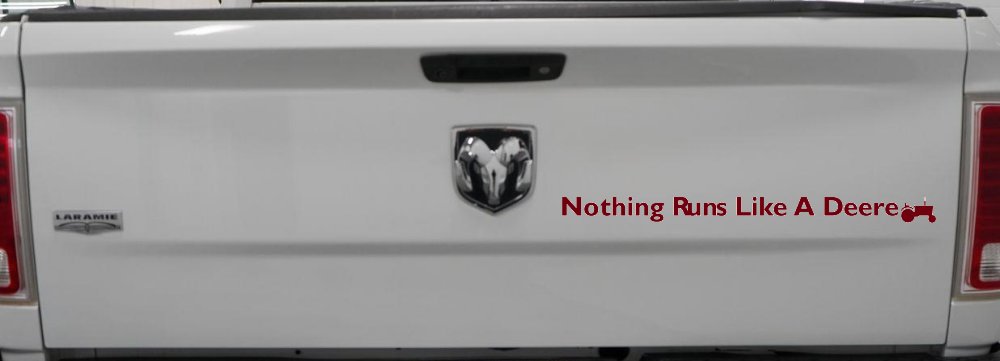 Nothing Runs Like A Deere w Tractor Car or Truck Window Decal Sticker (Burgundy)