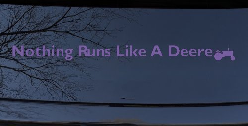 Nothing Runs Like A Deere w Tractor Car or Truck Window Decal Sticker (Purple)