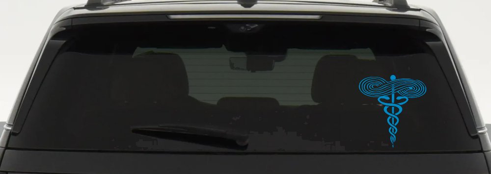 Symbol for Respiratory Therapy Car or Truck Window Vinyl Decal Sticker (Blue)