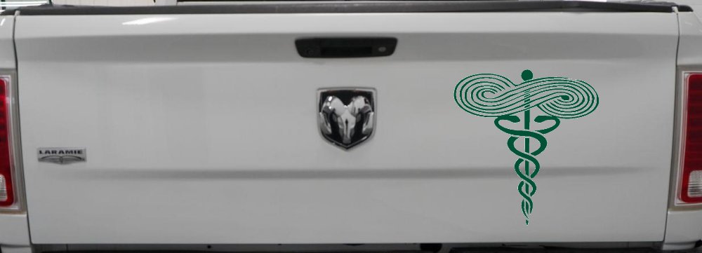 Symbol for Respiratory Therapy Car or Truck Window Vinyl Decal Sticker (Dark Green)