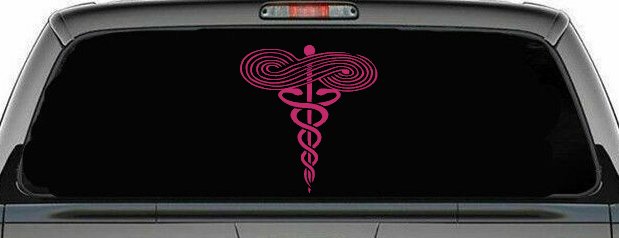 Symbol for Respiratory Therapy Car or Truck Window Decal Sticker (Hot Pink)