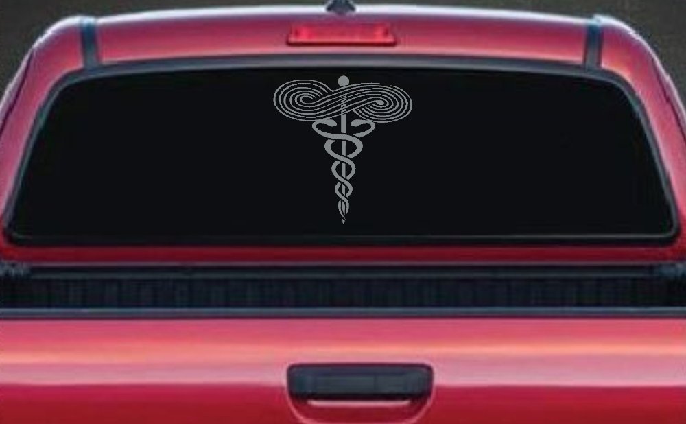 Symbol for Respiratory Therapy Car or Truck Window Decal Sticker (Telegrey)