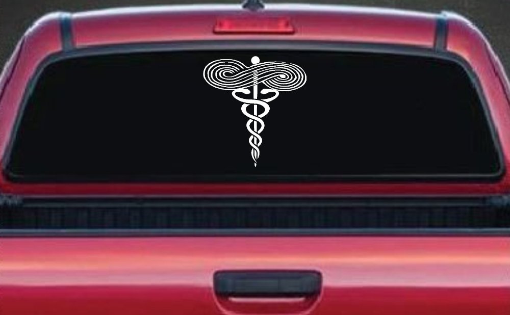 Symbol for Respiratory Therapy Car or Truck Window Decal Sticker (White)