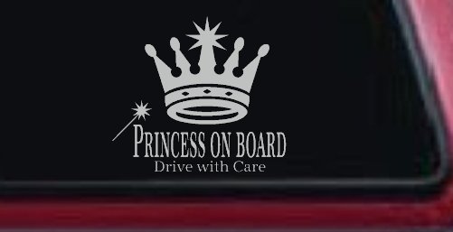 Princess on Board Drive with Care Car or Truck Window Decal Sticker
