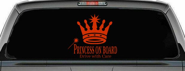 Princess on Board Drive with Care Car or Truck Window Decal Sticker