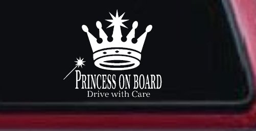 Princess on Board Drive with Care Car or Truck Window Decal Sticker