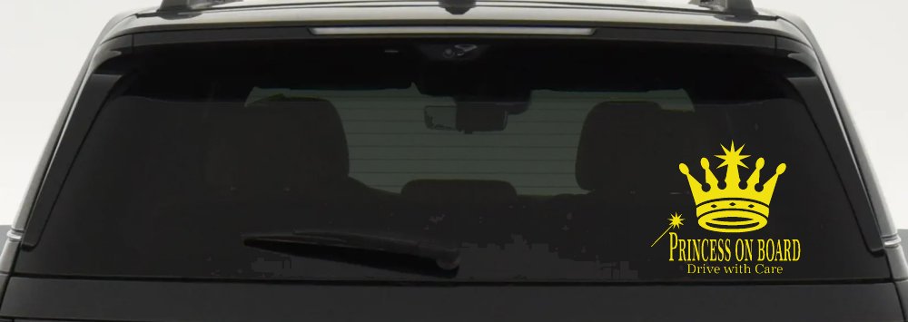 Princess on Board Drive with Care Car or Truck Window Decal Sticker