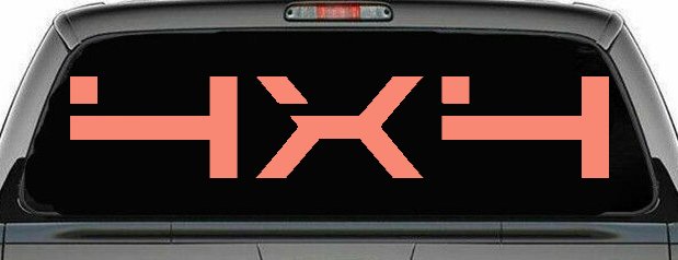 4 x 4 Off Road Car or Truck Window Decal Sticker (Coral)