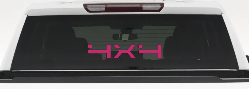 4 x 4 Off Road Car or Truck Window Decal Sticker (Hot Pink)