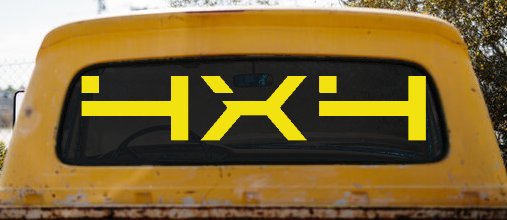 4 x 4 Off Road Car or Truck Window Decal Sticker (Yellow)