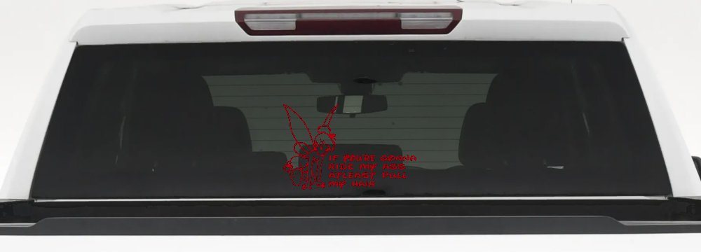 Tinkerbell Tinker Bell If You're Gonna Ride My Ass At least Pull My Hair Funny Car or Truck Window Decal Sticker