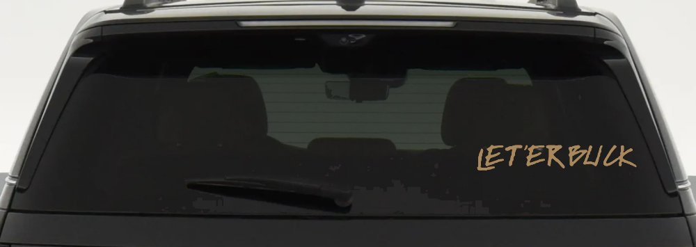 LET 'ER BUCK Car or Truck Window Decal Sticker (Light Brown)