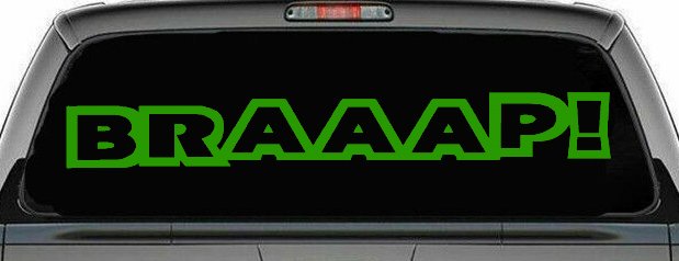 BRAAAP Car or Truck Window Decal Sticker (Lime)