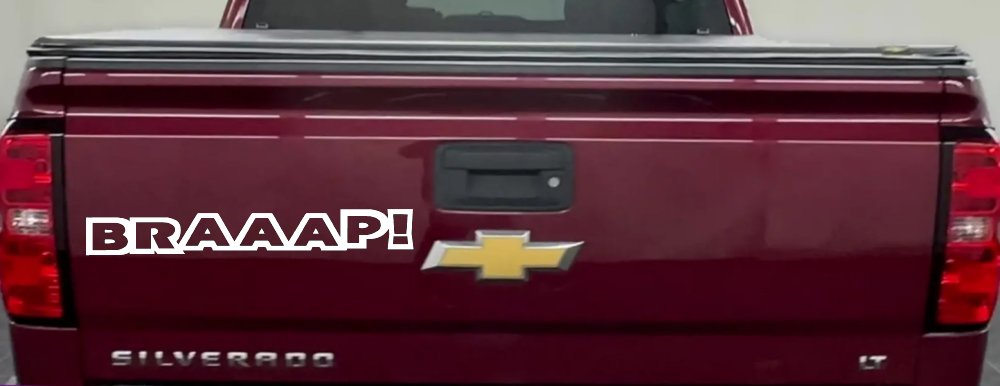 BRAAAP Car or Truck Window Decal Sticker (White)