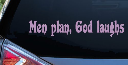 Men Plan God Laughs Christian Car or Truck Window Decal Sticker