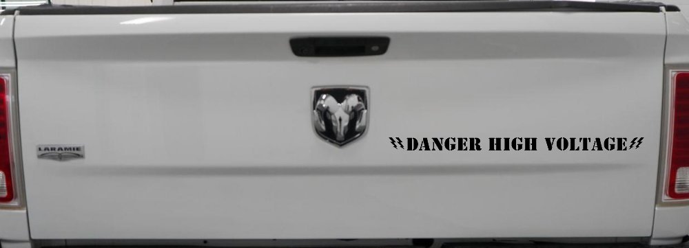 Danger High Voltage Car or Truck Window Vinyl Decal Sticker (Black)