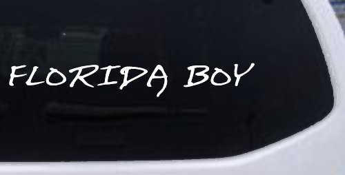 Florida Boy Car or Truck Window Vinyl Decal Sticker (White)
