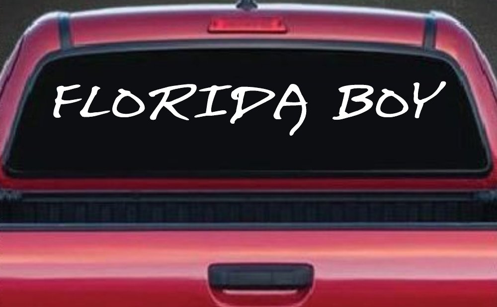 Florida Boy Car or Truck Window Decal Sticker (White)