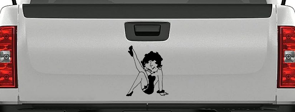 Betty Boop Leg Kicked Up Lady Biker Car or Truck Window Decal Sticker