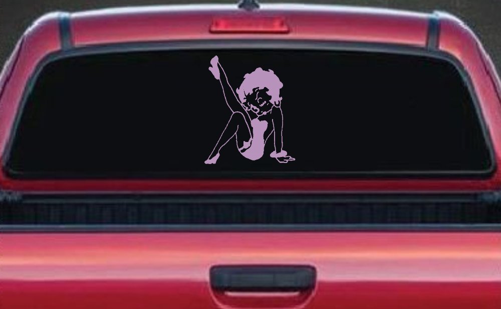 Betty Boop Leg Kicked Up Lady Biker Car or Truck Window Decal Sticker