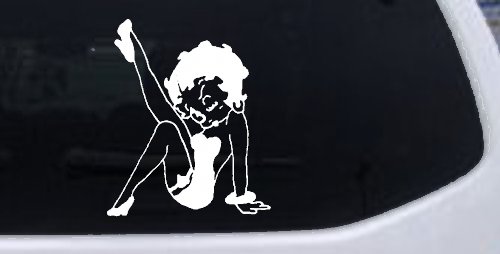 Betty Boop Leg Kicked Up Lady Biker Car or Truck Window Decal Sticker