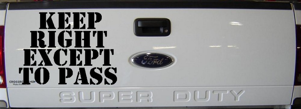 Keep Right Except To Pass Four Car or Truck Window Decal Sticker