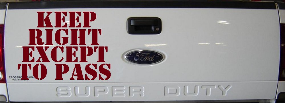 Keep Right Except To Pass Four Car or Truck Window Decal Sticker