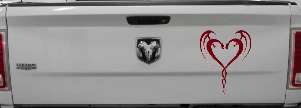Tribal Dragon Heart Car or Truck Window Decal Sticker