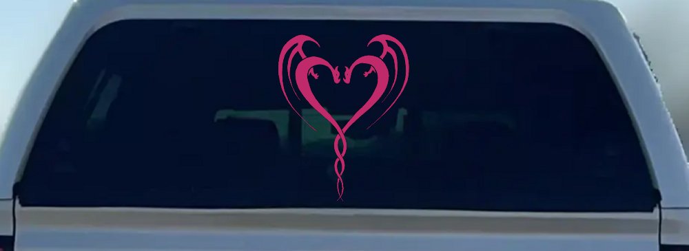 Tribal Dragon Heart Car or Truck Window Vinyl Decal Sticker (Hot Pink)